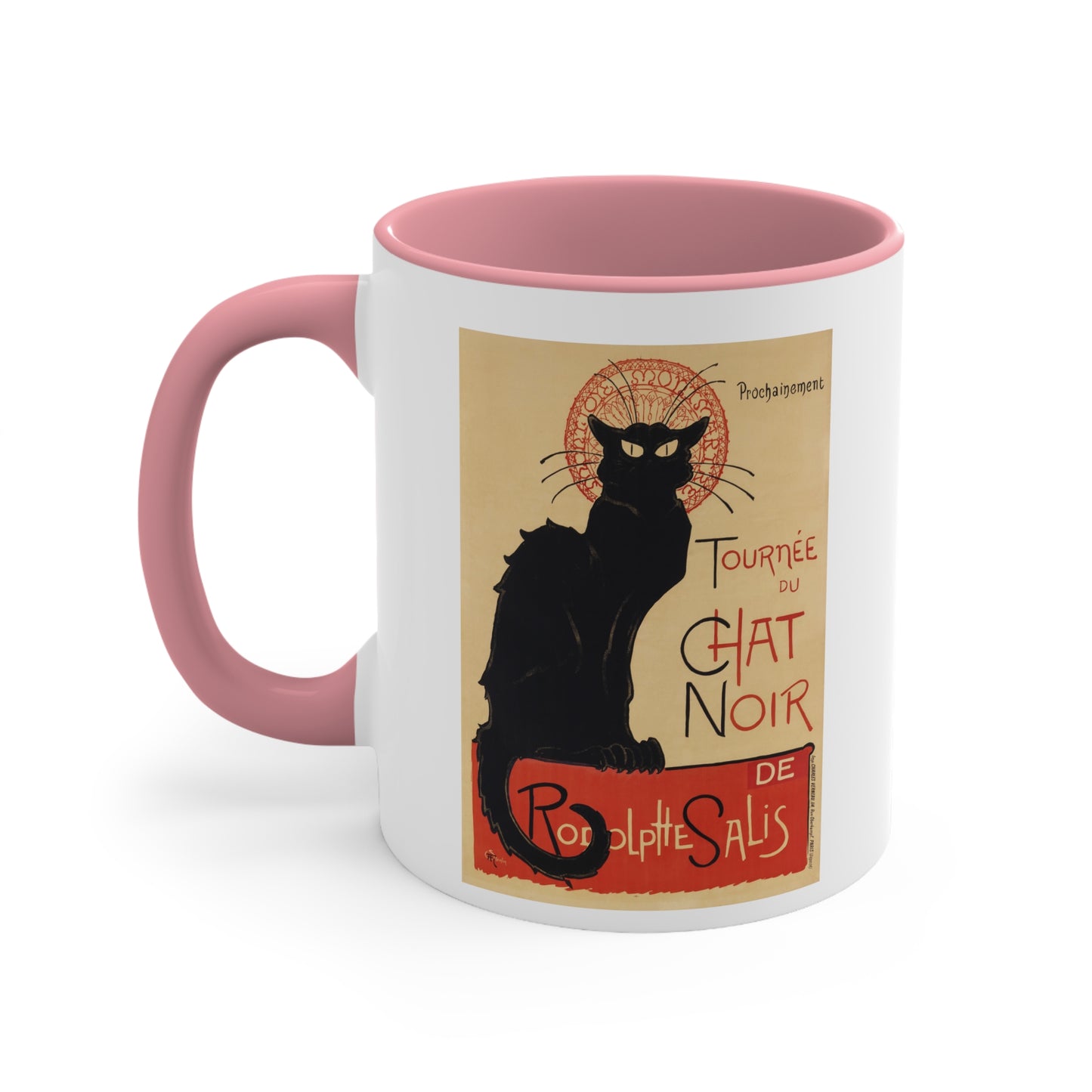 Retro Chat Noir Accent Coffee Mug, 11oz