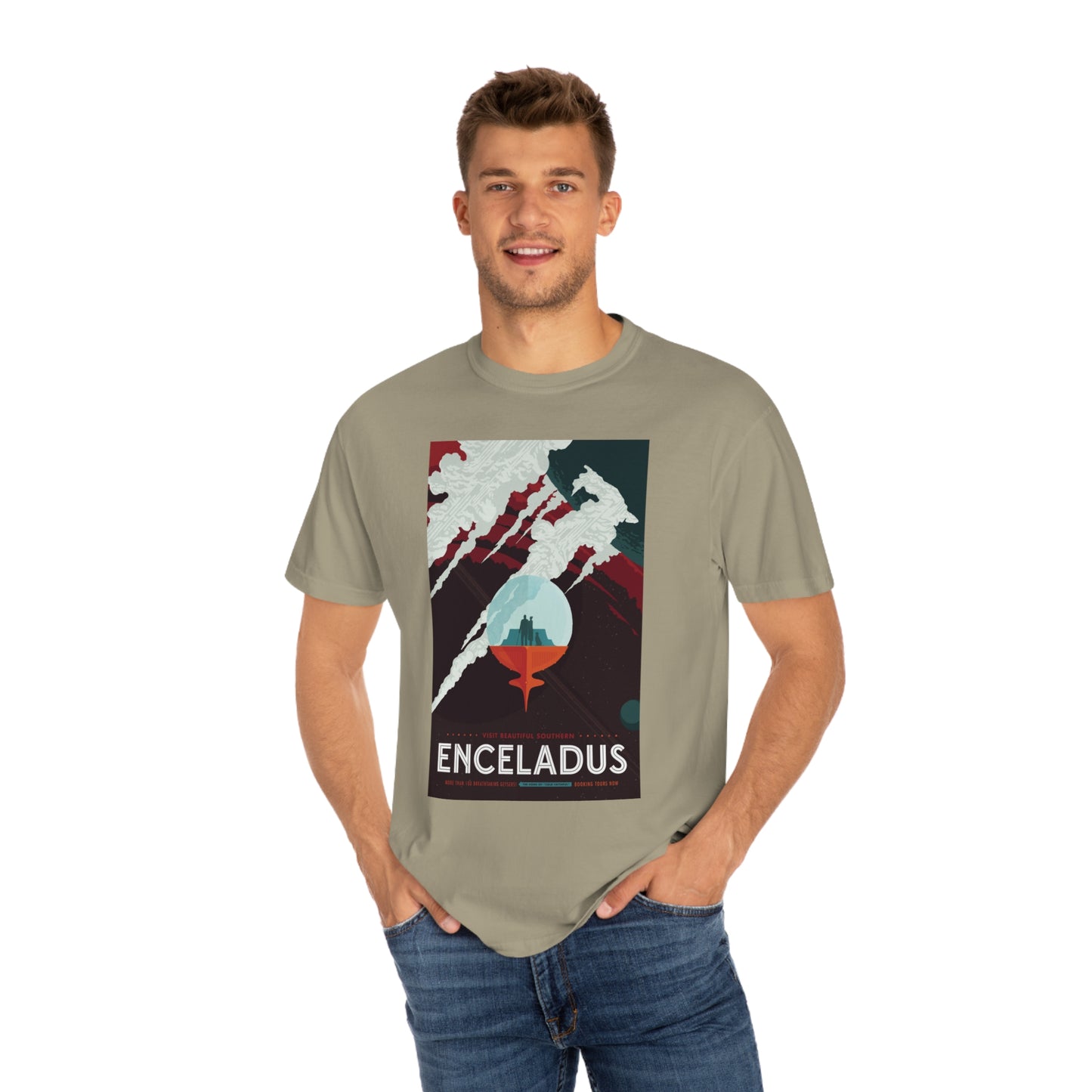 Retrofuturist Enceladus Tourism Print Shirt