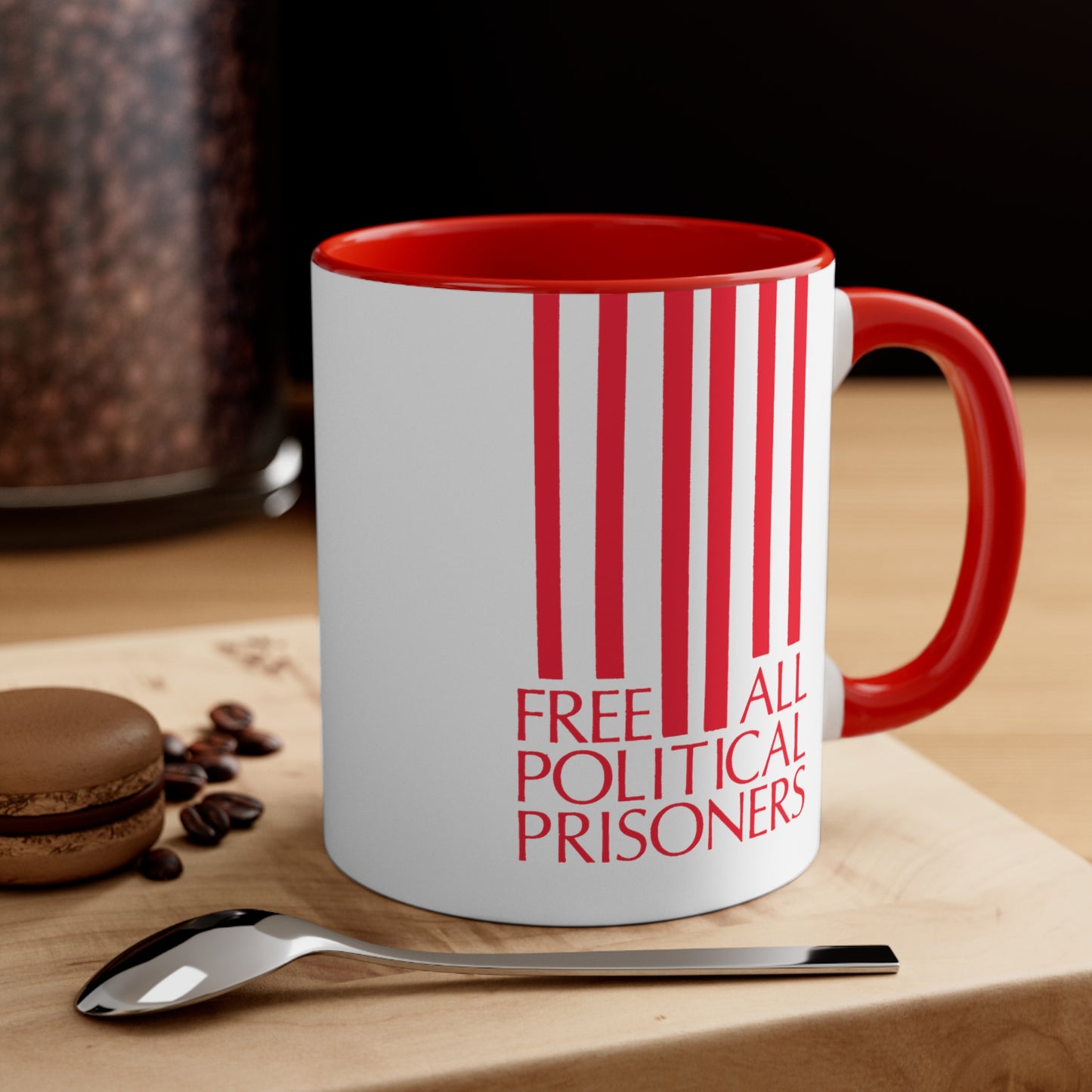 'Free All Political Prisoners' Accent Coffee Mug, 11oz