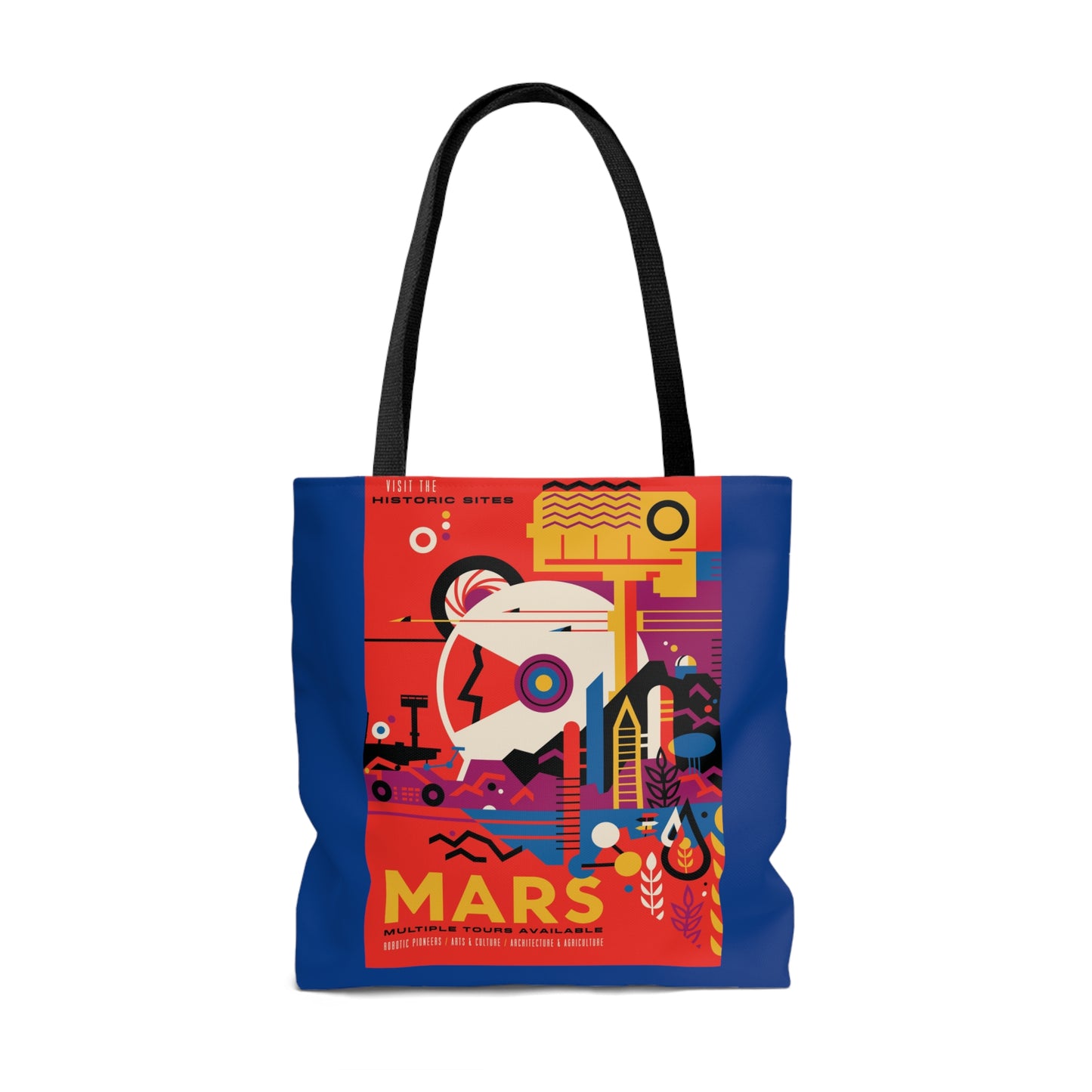 Retrofuturist Mars Space Tourism Tote Bag