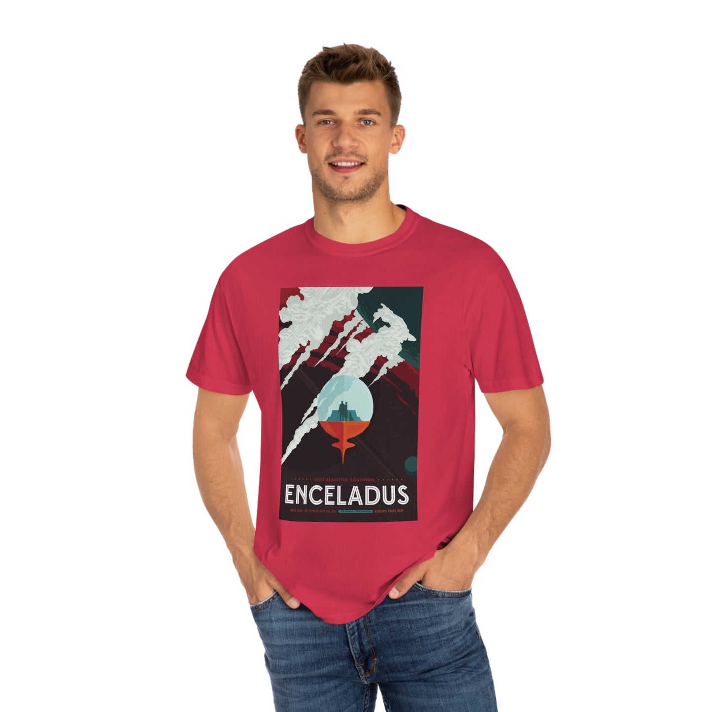 Retrofuturist Enceladus Tourism Print Shirt