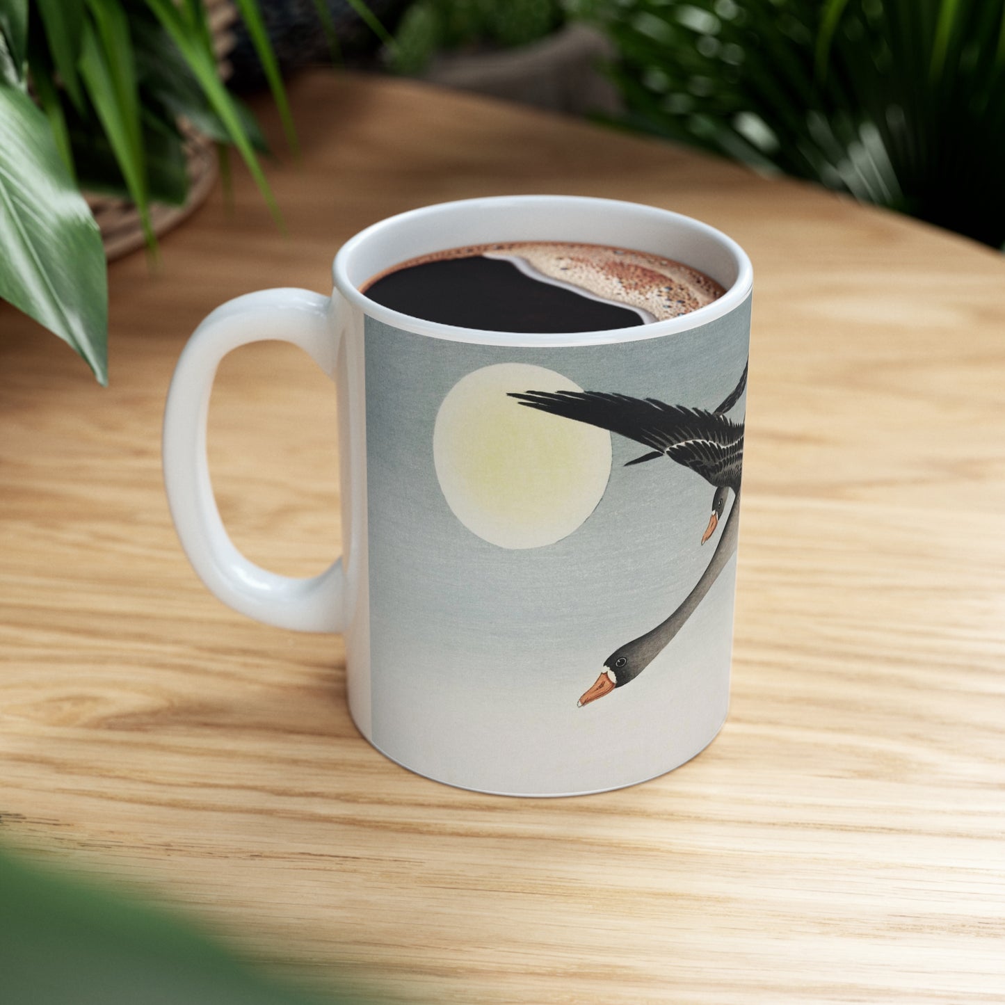 Birds at Full Moon Japanese Design Ceramic Mug 11oz