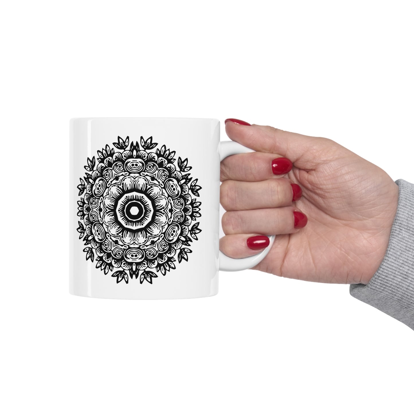 Flower Mandala Ceramic Mug 11oz