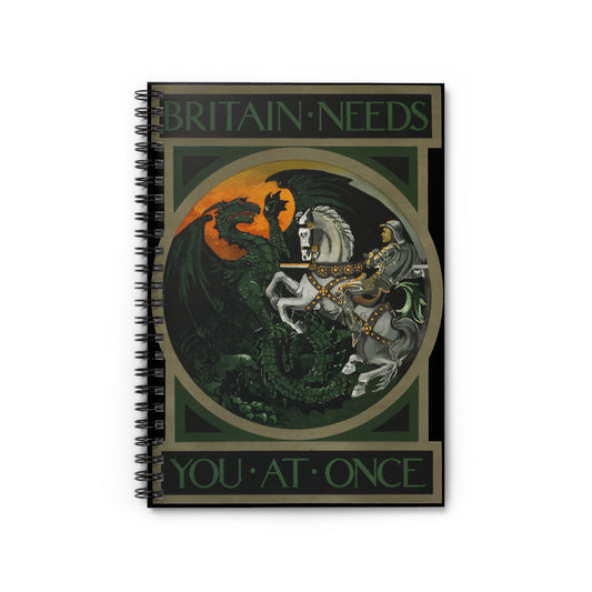 Vintage 'Britain Needs You' Spiral Notebook - Ruled Line