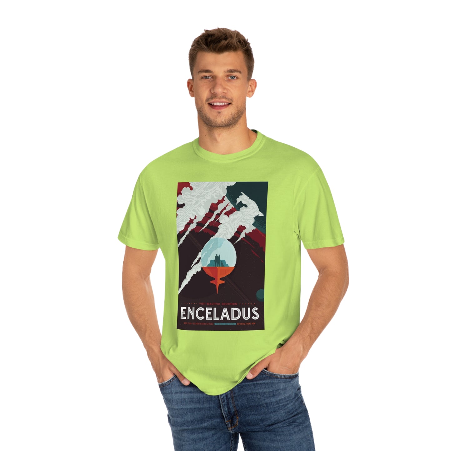 Retrofuturist Enceladus Tourism Print Shirt