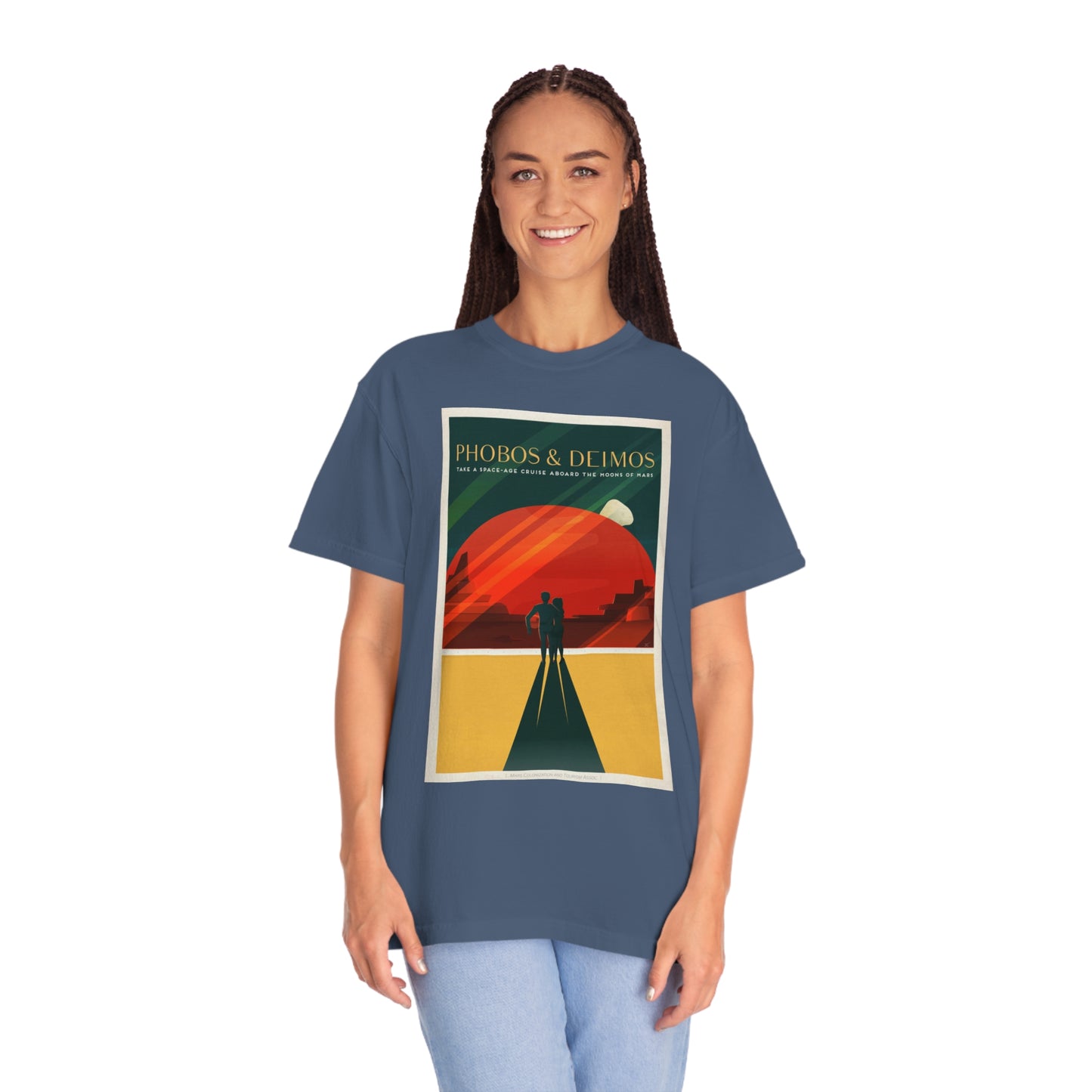 Retrofuturist Mars Space Tourism Print Shirt