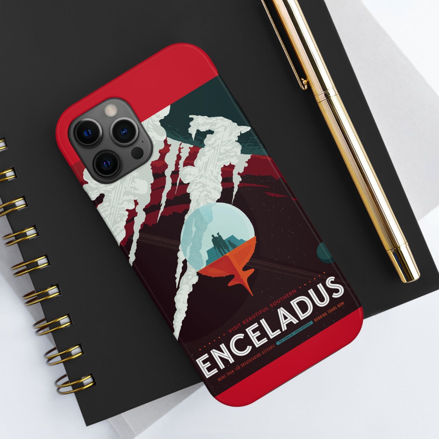 Retrofuturist Space Tourism Enceladus Tough Phone Cases