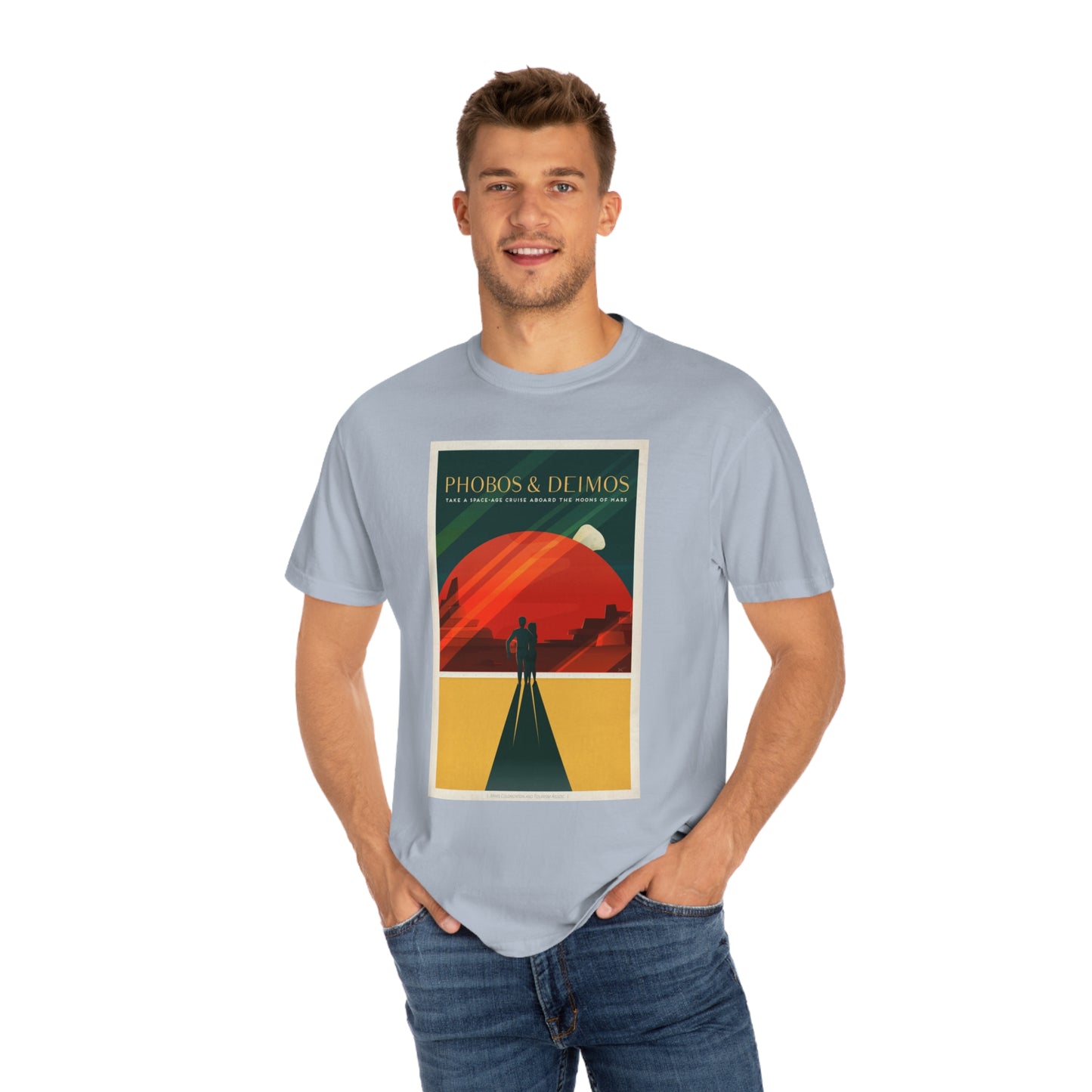 Retrofuturist Mars Space Tourism Print Shirt