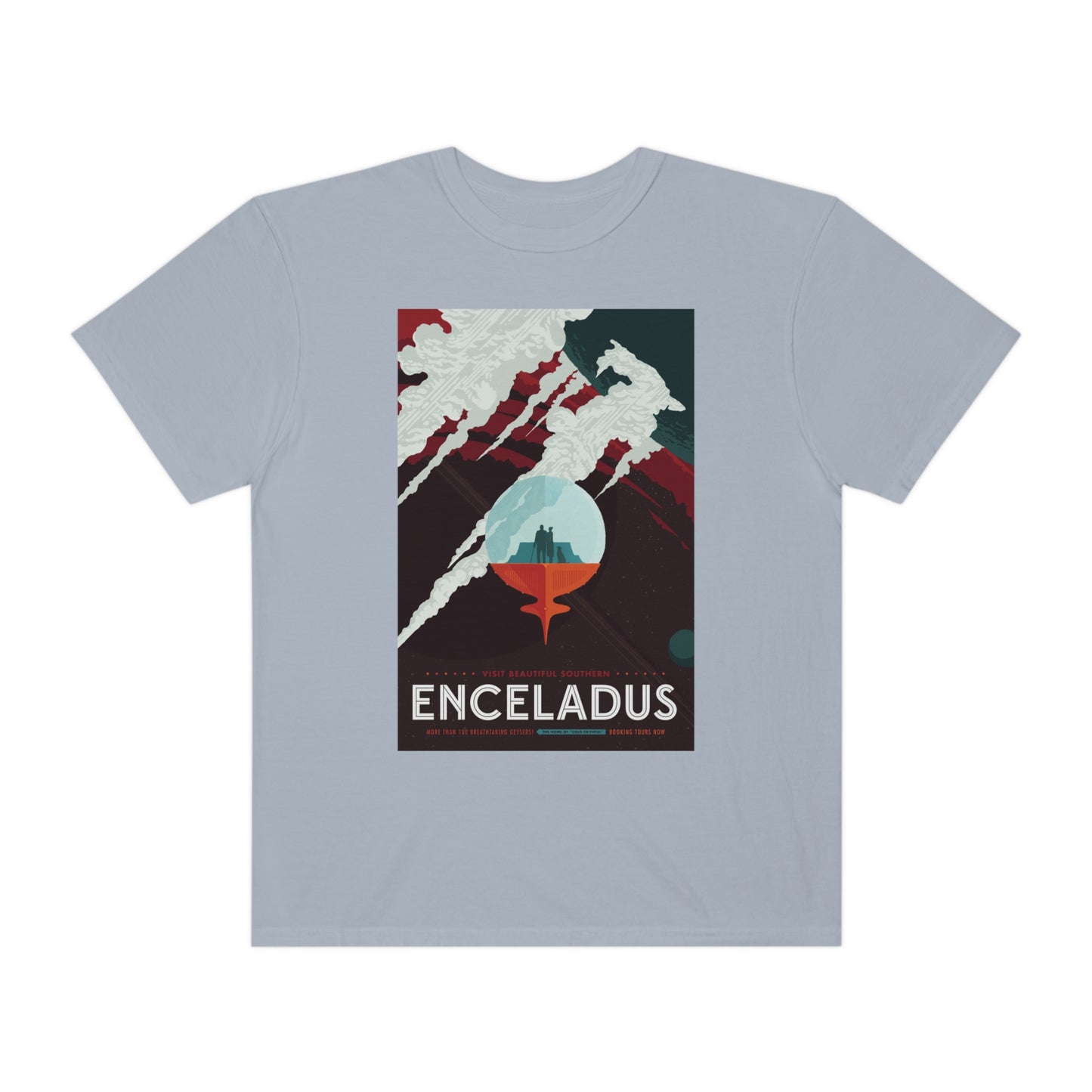 Retrofuturist Enceladus Tourism Print Shirt