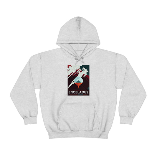 Retrofuturist Space Tourism to Enceladus Hooded Sweatshirt