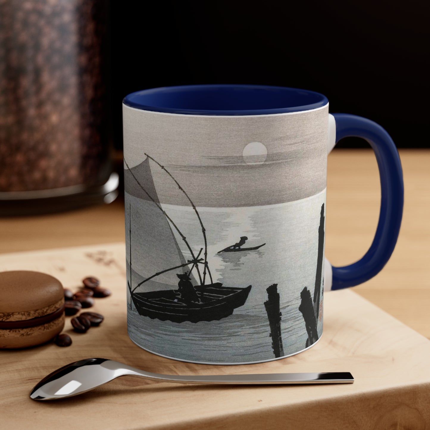 Fishing Boats at Full Moon Accent Coffee Mug, 11oz