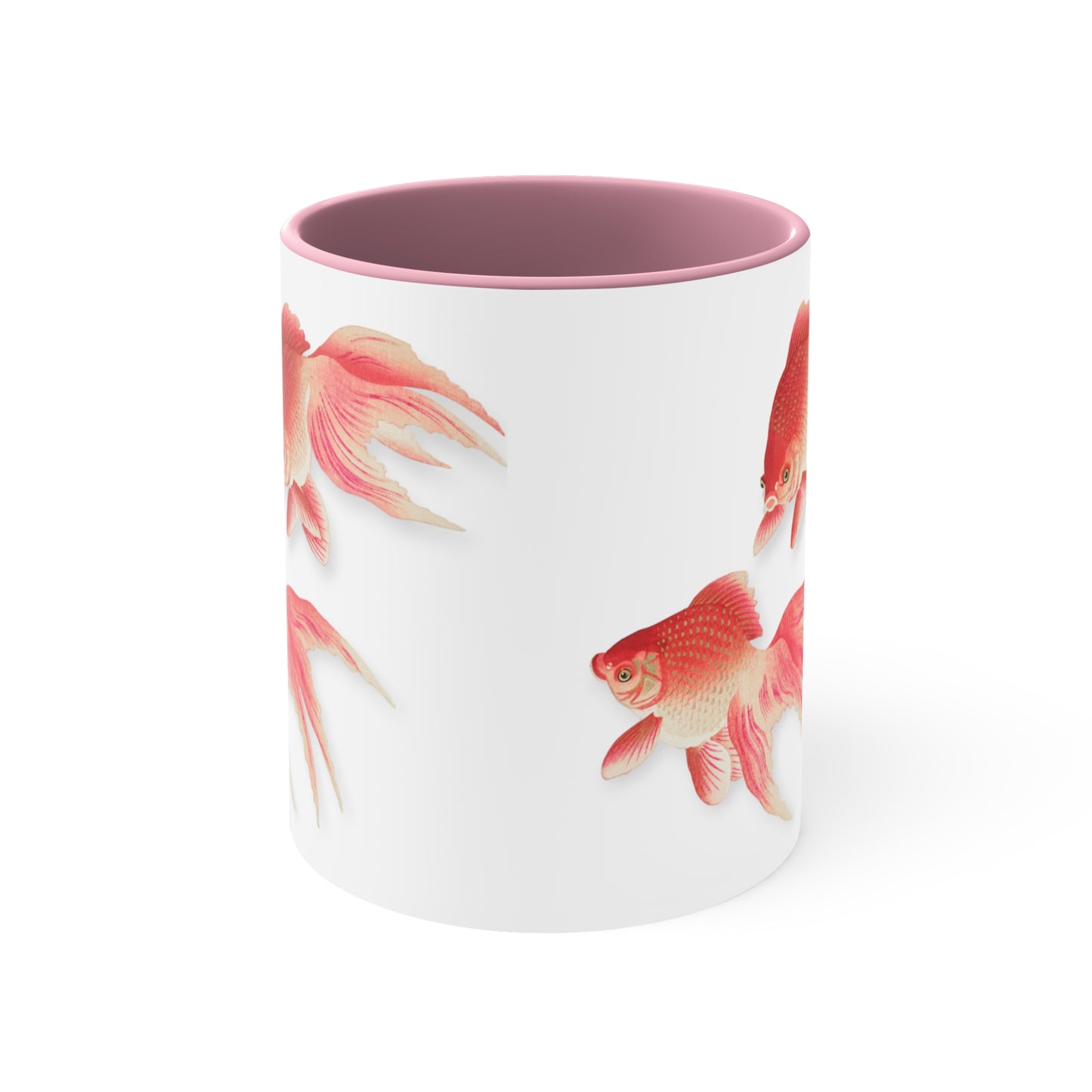 Detail from 'Two Veil Goldfish' Japanese Print Accent Coffee Mug, 11oz