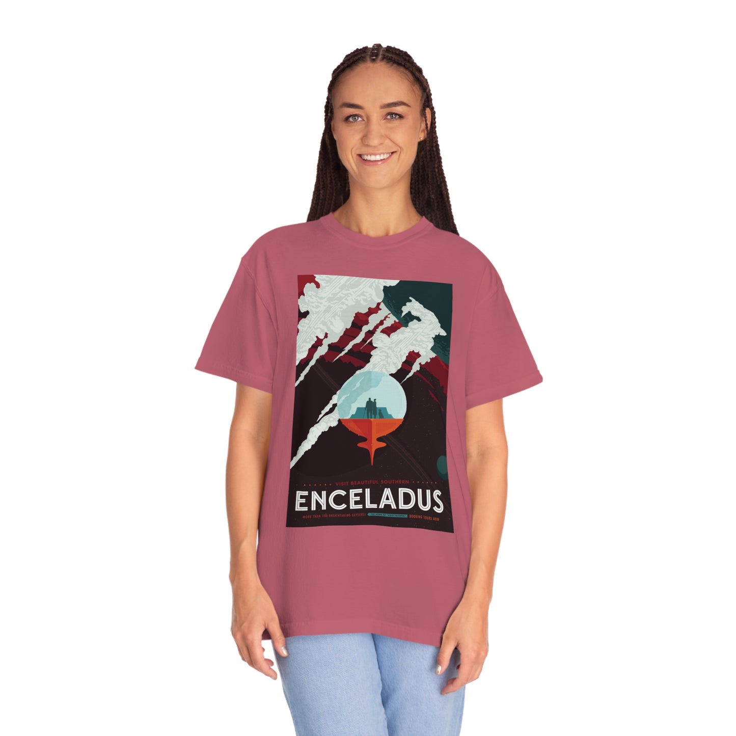 Retrofuturist Enceladus Tourism Print Shirt