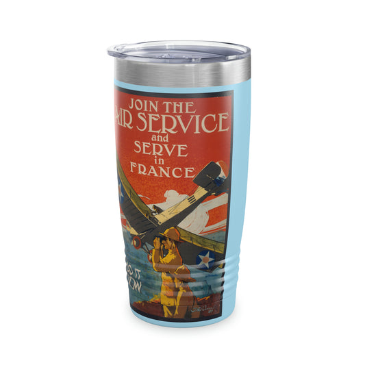 Vintage 'Serve in France' Ringneck Tumbler, 20oz