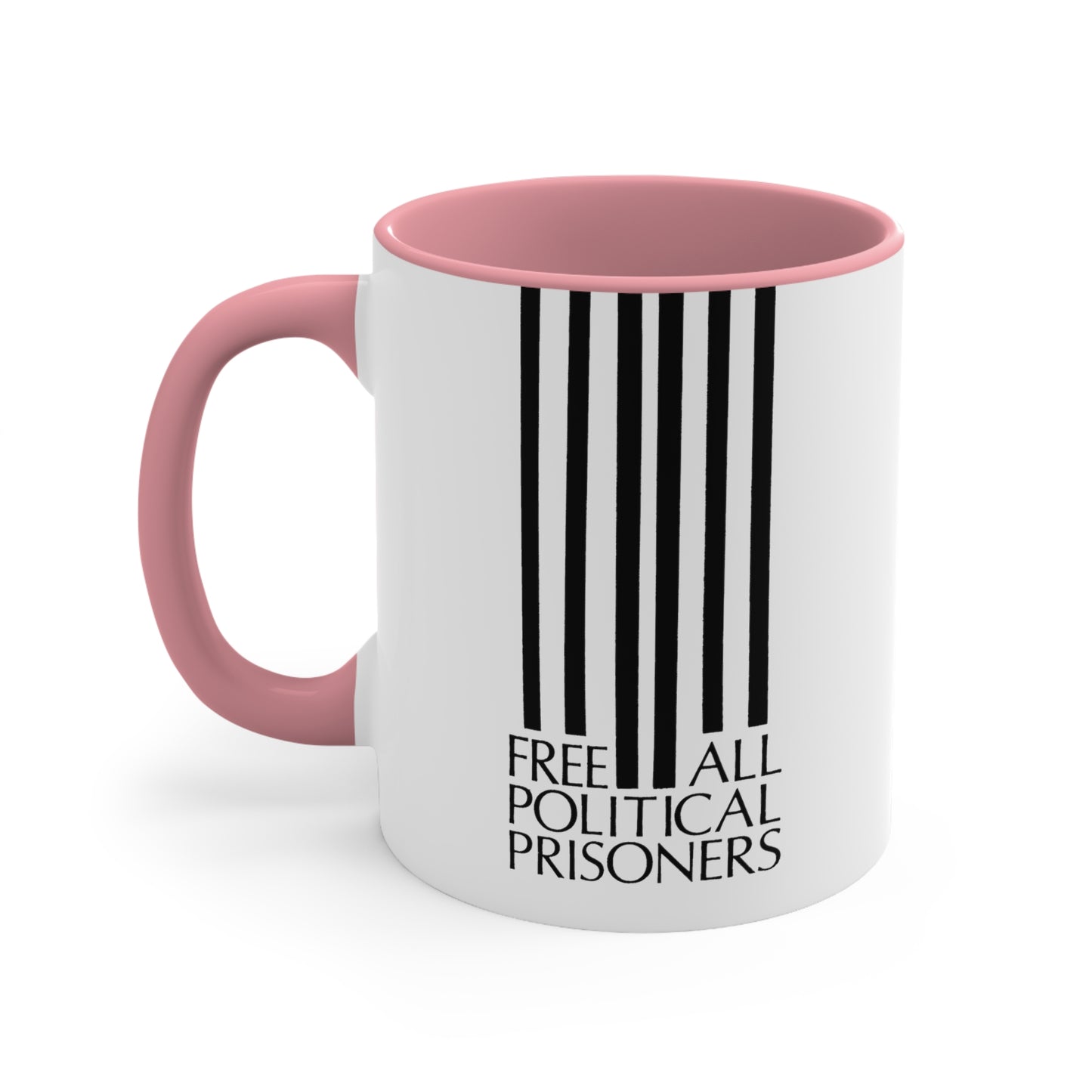 'Free All Political Prisoners' Accent Coffee Mug, 11oz