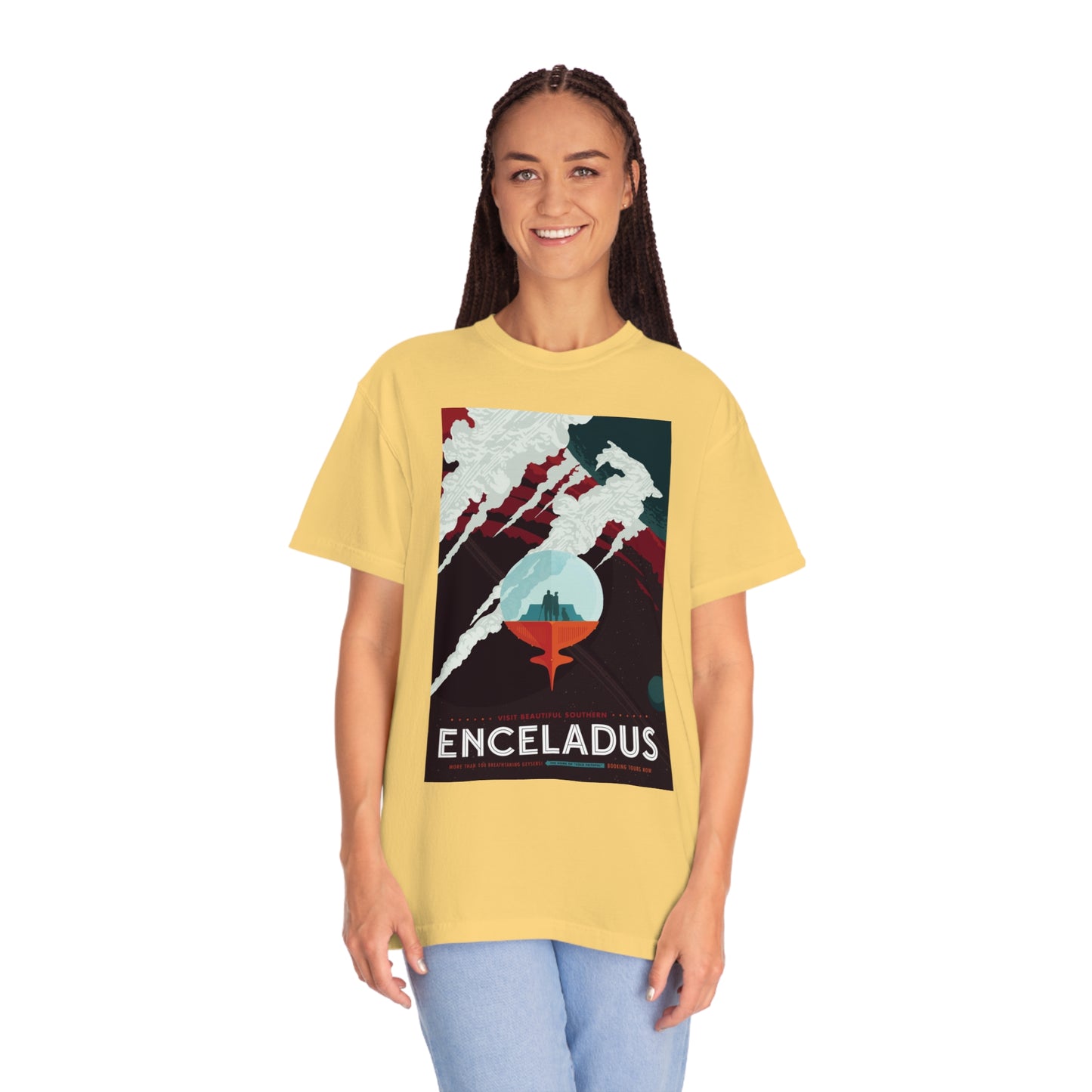 Retrofuturist Enceladus Tourism Print Shirt