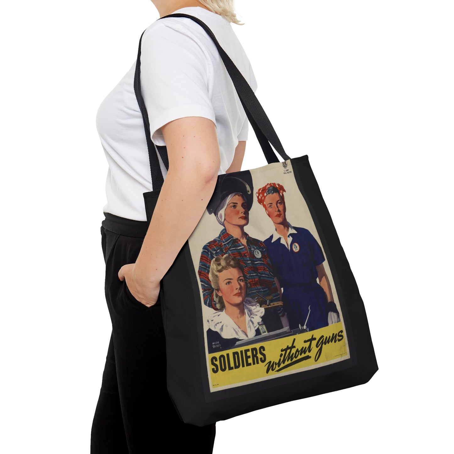 Vintage 'Soldiers Without Guns Propaganda Tote Bag