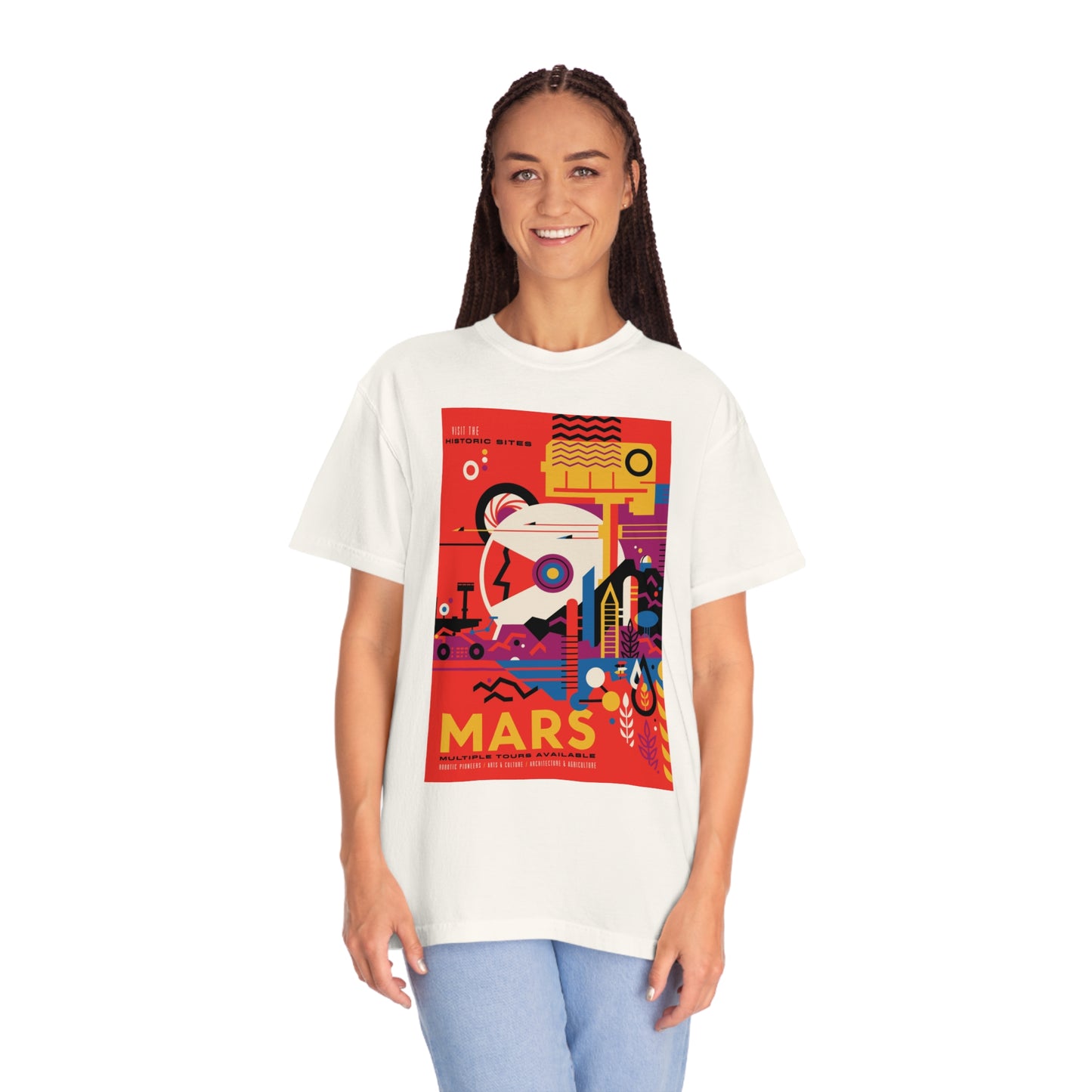 Retrofuturist Mars Tourism Print Shirt