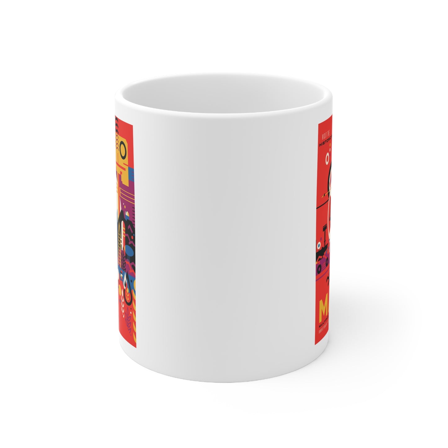 Retrofuturist Mars Space Tourism Ceramic Mug 11oz