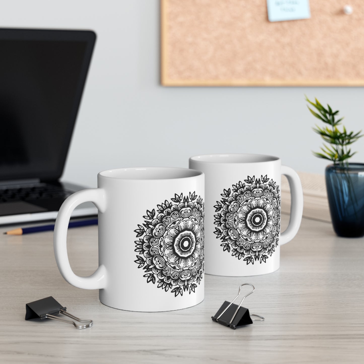 Flower Mandala Ceramic Mug 11oz