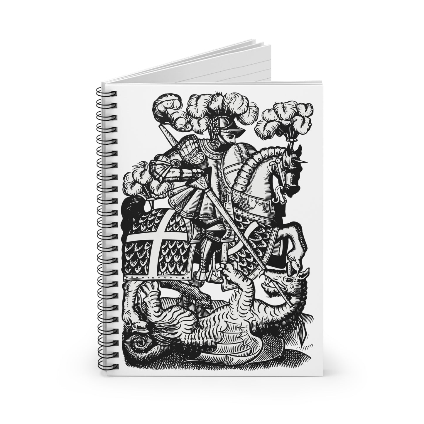 Red Cross Knight Spiral Notebook - Ruled Line